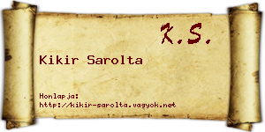 Kikir Sarolta névjegykártya